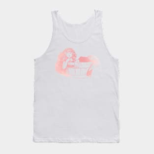 Mermaid In Tub in Rose Tank Top